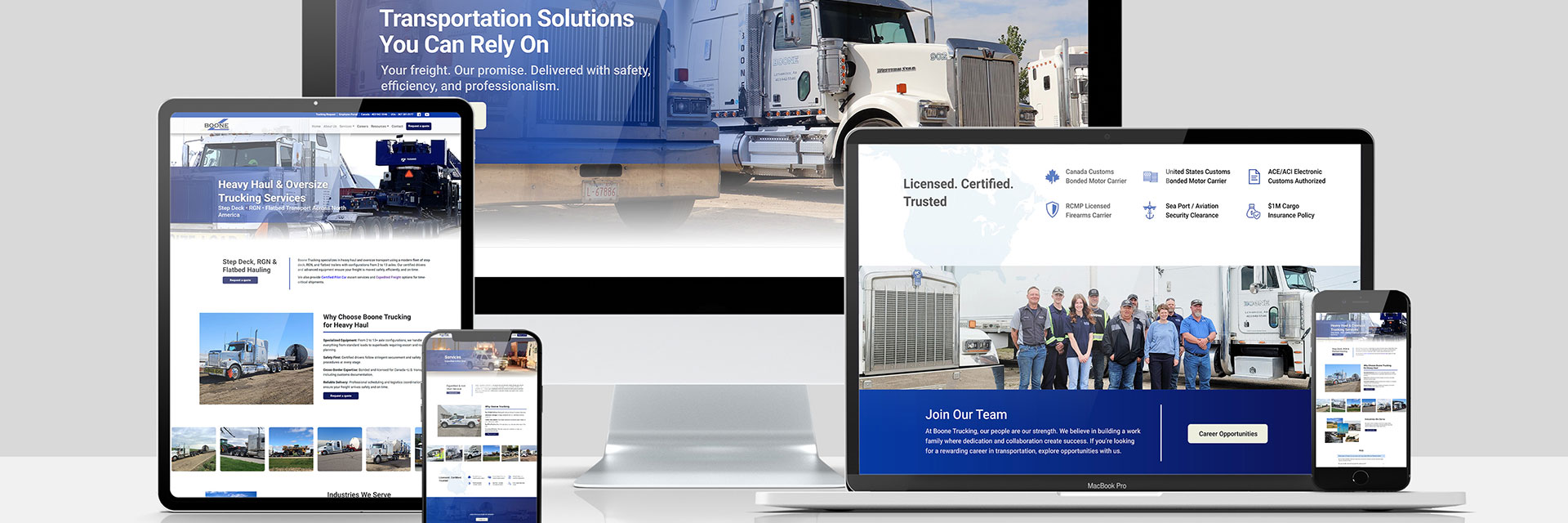 Boone Trucking Website Mock Up